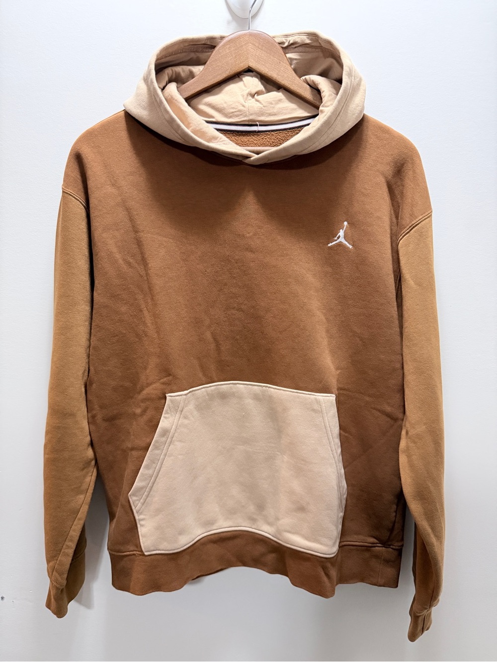 Jordan Tri-Tone Brown and Tan Hooded Unisex Sweatshirt Size M
